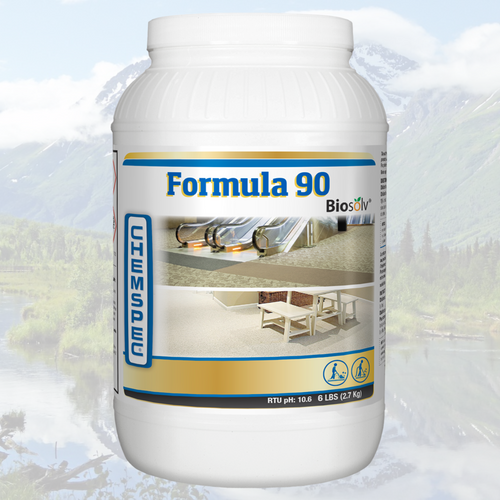 Bottle of Formula 90 with a snowy background
